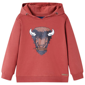 Felpa con Cappuccio per Bambini Rosso Bruciato 104cod mxl 112643