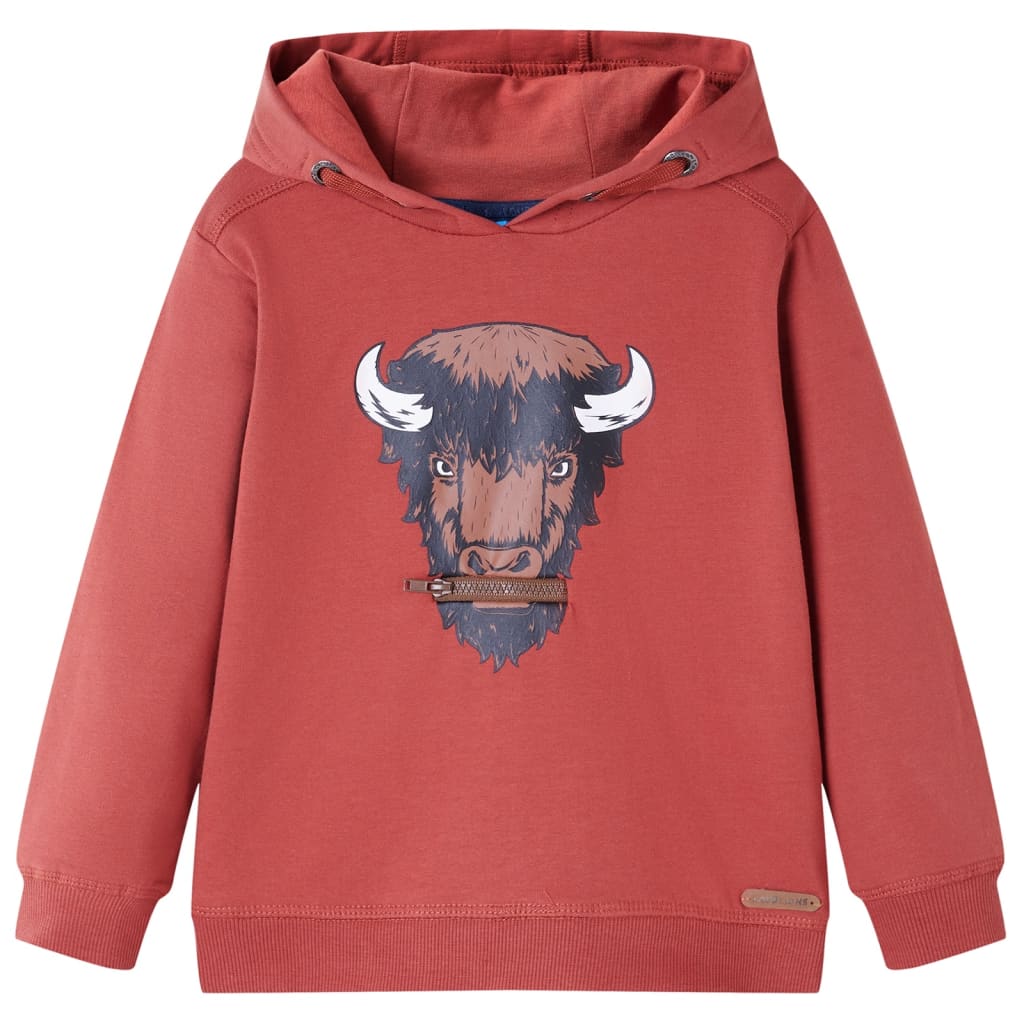 Felpa con Cappuccio per Bambini Rosso Bruciato 116cod mxl 84526