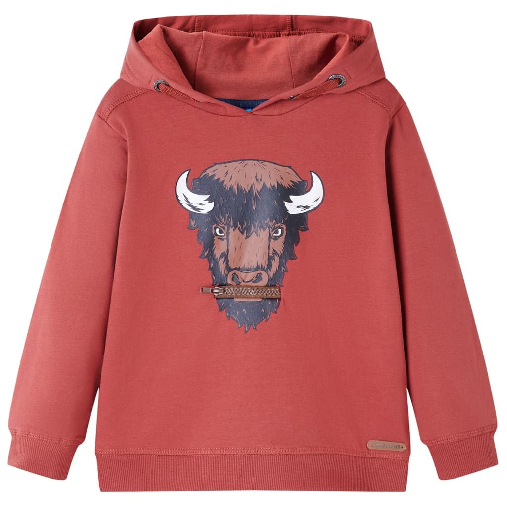Felpa con Cappuccio per Bambini Rosso Bruciato 140cod mxl 84527