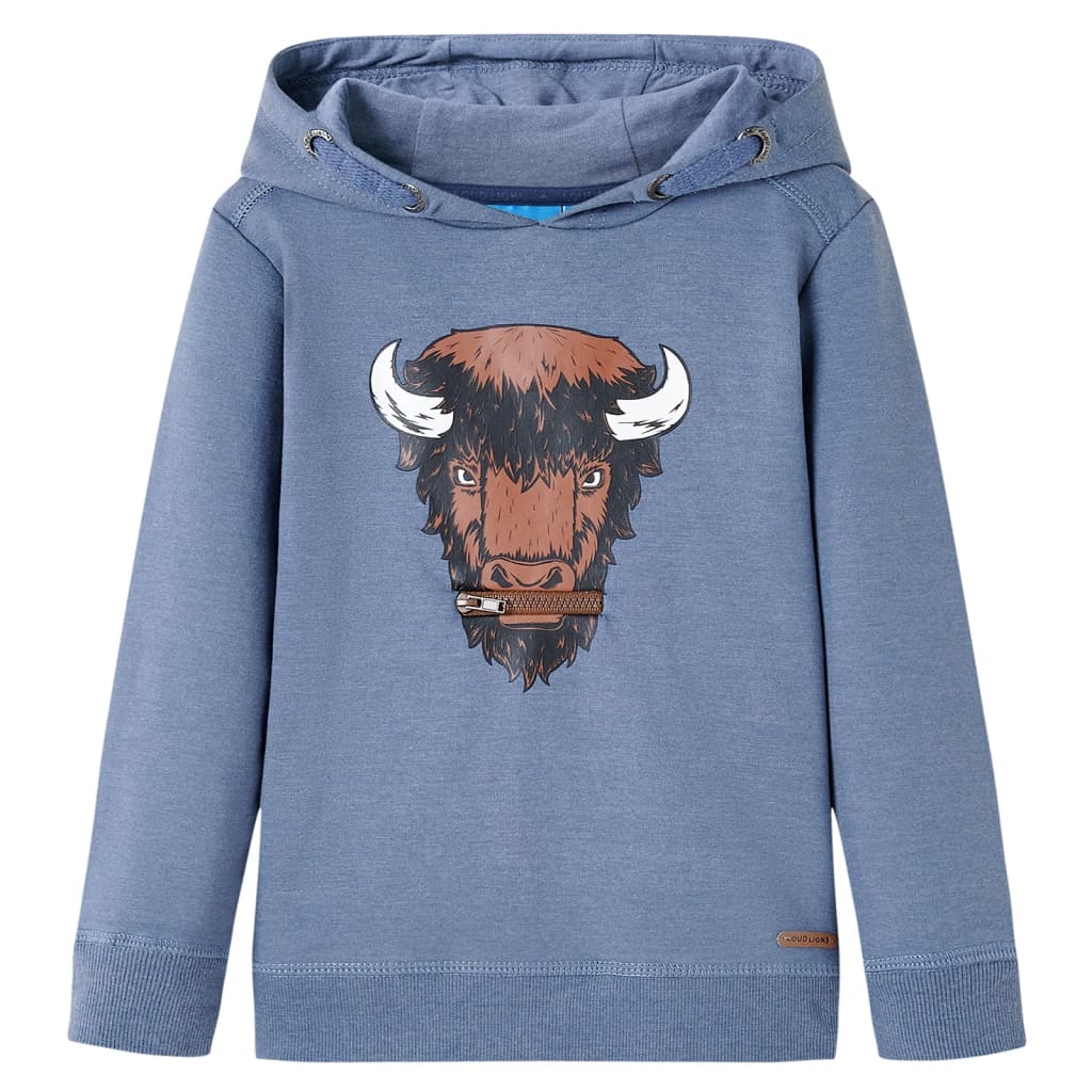 Felpa con Cappuccio per Bambini Blu MÃ©lange 140cod mxl 85923