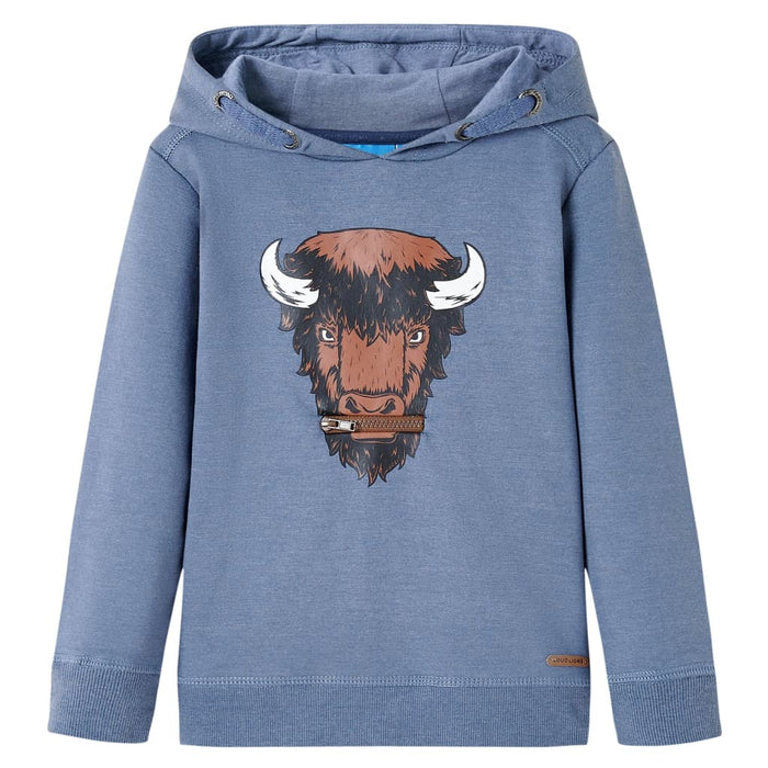Felpa con Cappuccio per Bambini Blu MÃ©lange 140cod mxl 85923