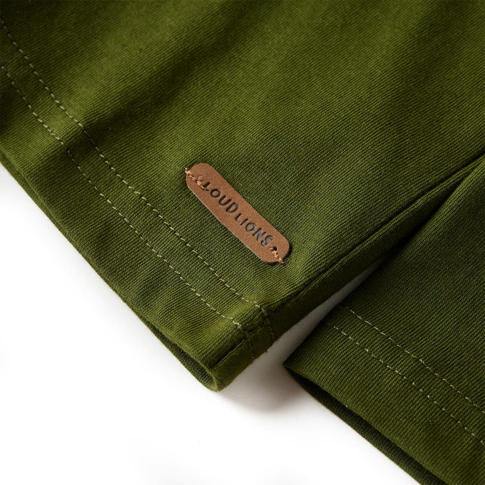 Maglietta per Bambini Maniche Lunghe Cachi Scuro 140