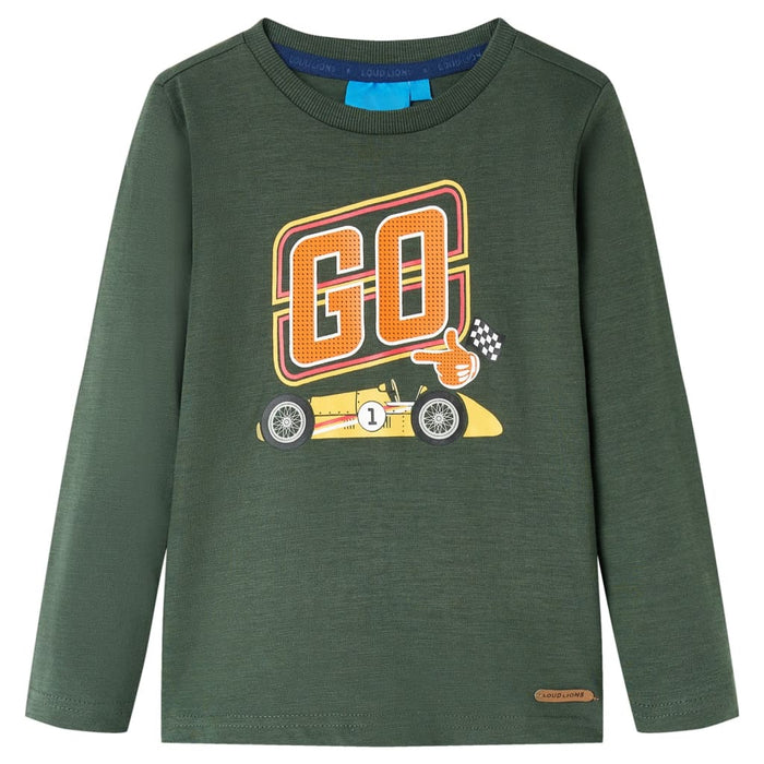 Maglietta da Bambino a Maniche Lunghe Verde Scuro 128cod mxl 84342