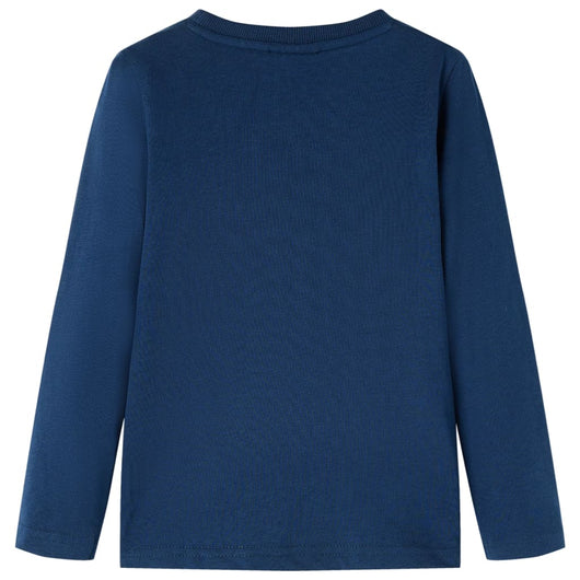 Maglietta da Bambino a Maniche Lunghe Blu Marino 128 13107