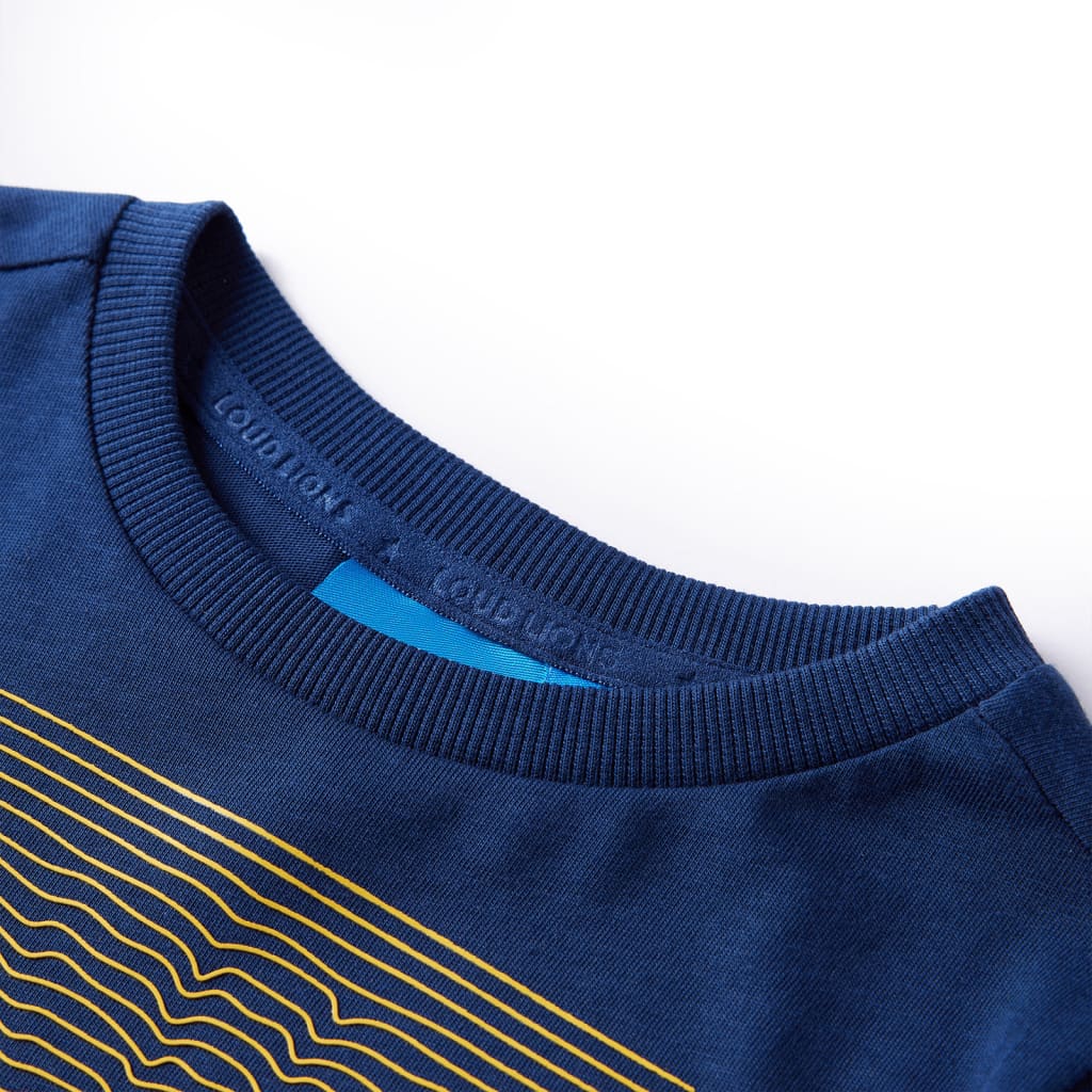 Maglietta da Bambino a Maniche Lunghe Blu Marino 128 13107