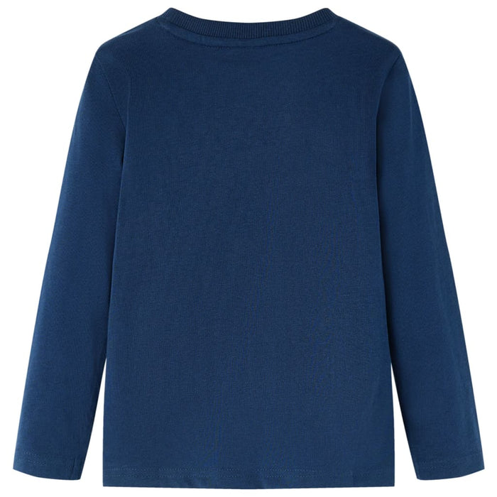 Maglietta da Bambino a Maniche Lunghe Blu Marino 128 13122