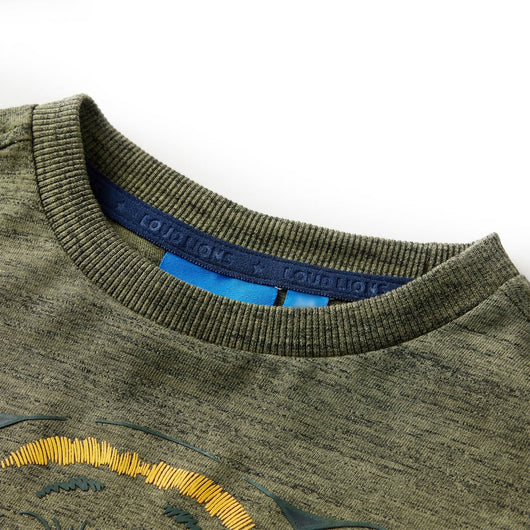 Maglietta da Bambino a Maniche Lunghe Cachi Mélange 92 13159