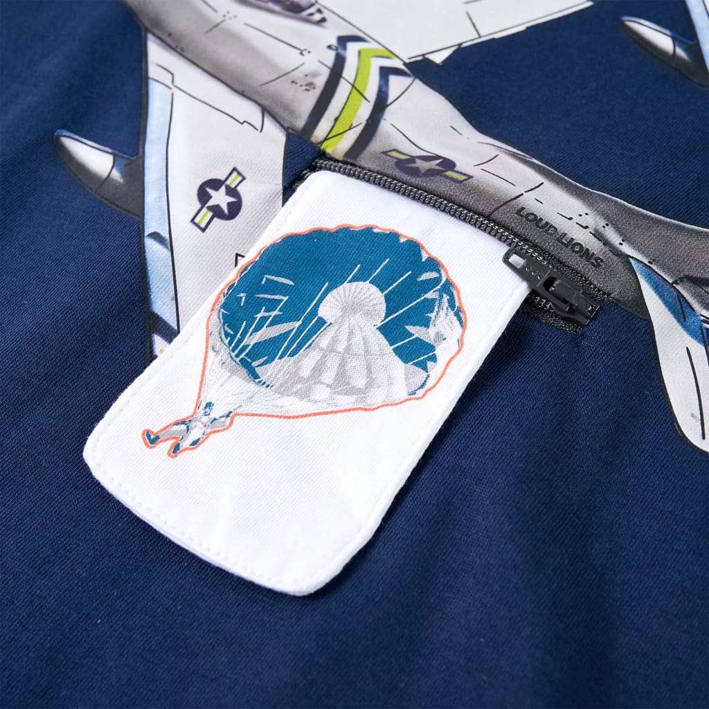 Maglietta da Bambino a Maniche Lunghe Blu Marino 92 13179