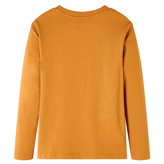 Maglietta da Bambino Maniche Lunghe Ocra Scuro 128 13217