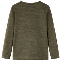 Maglietta Bambino Maniche Lunghe Cachi Scuro Mélange 92 13249