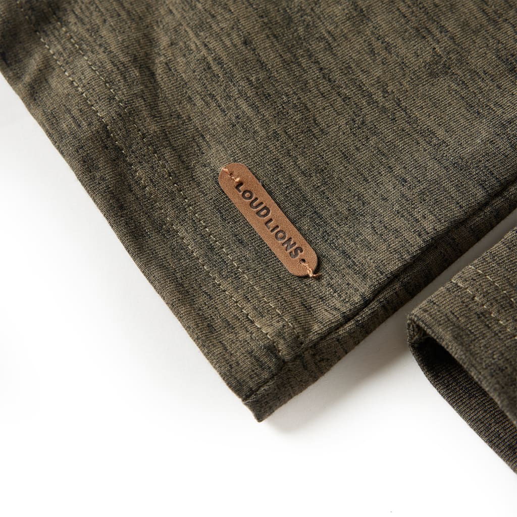 Maglietta Bambino Maniche Lunghe Cachi Scuro Mélange 92 13249