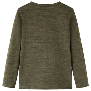 Maglietta Bambino Maniche Lunghe Cachi Scuro Mélange 104 13250