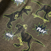 Maglietta Bambino Maniche Lunghe Cachi Scuro Mélange 104 13250