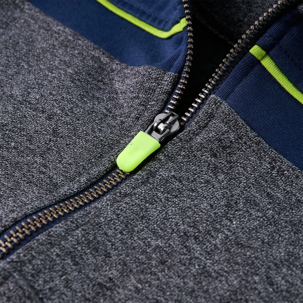 Felpa con Cappuccio e Cerniera per Bambini Grigio Mélange 92