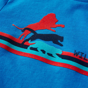 Maglietta da Bambino Maniche Lunghe Blu Cobalto 116 13301