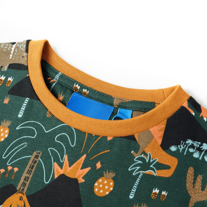 Pigiama da Bambino a Maniche Lunghe Verde Scuro 92 13364