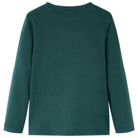 Maglietta da Bambino a Maniche Lunghe Verde Scuro 92 13449