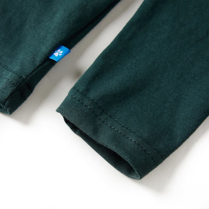 Maglietta da Bambino a Maniche Lunghe Verde Scuro 92 13449
