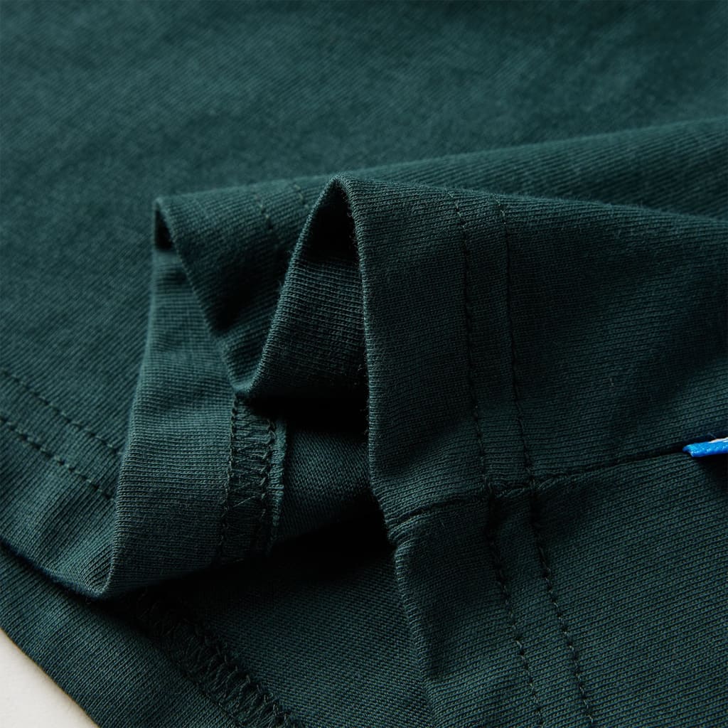 Maglietta da Bambino Maniche Lunghe Verde Scuro 116 13451