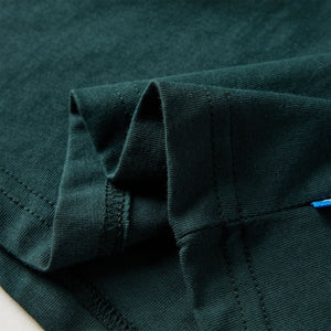 Maglietta da Bambino Maniche Lunghe Verde Scuro 116 13451