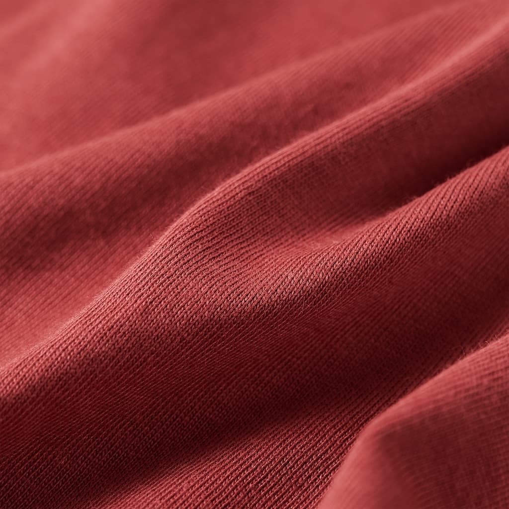 Maglietta Bambino Maniche Lunghe Rosso Bruciato 140 13458