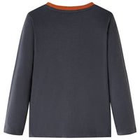 Maglietta per Bambini a Maniche Lunghe Antracite 128cod mxl 112677