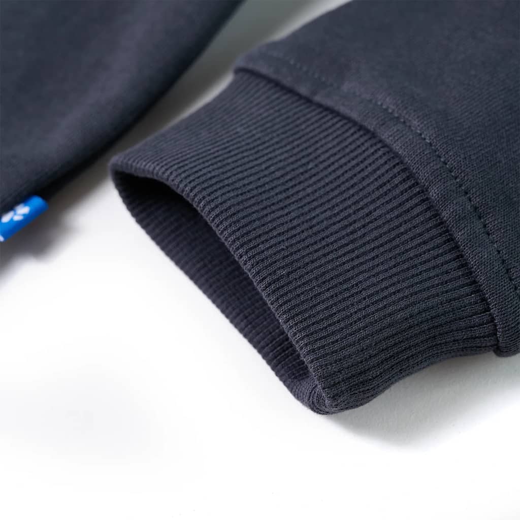 Felpa con Cappuccio e Mezza Cerniera per Bambini Antracite e Cognac 92 13474