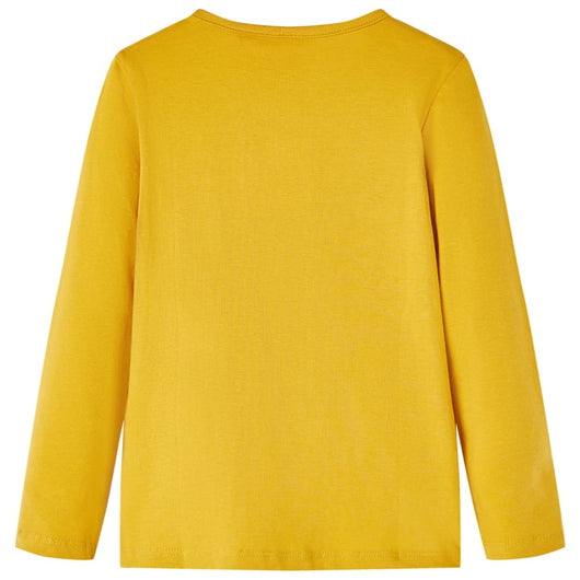 Maglietta per Bambini a Maniche Lunghe Ocra Scuro 128