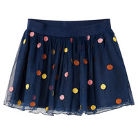 Gonna da Bambina in Tulle a Pois Blu Marino 92cod mxl 132261