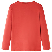 Maglietta da Bambina Maniche Lunghe Rosso Bruciato 140cod mxl 84691
