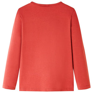 Maglietta da Bambina Maniche Lunghe Rosso Bruciato 140cod mxl 84691