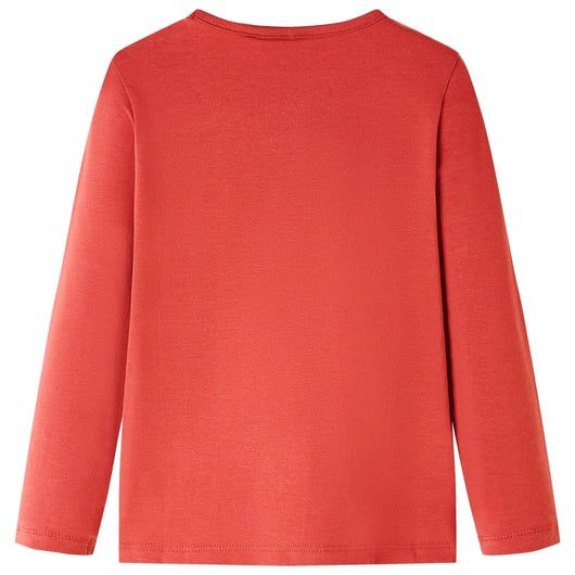 Maglietta da Bambina Maniche Lunghe Rosso Bruciato 140cod mxl 84691