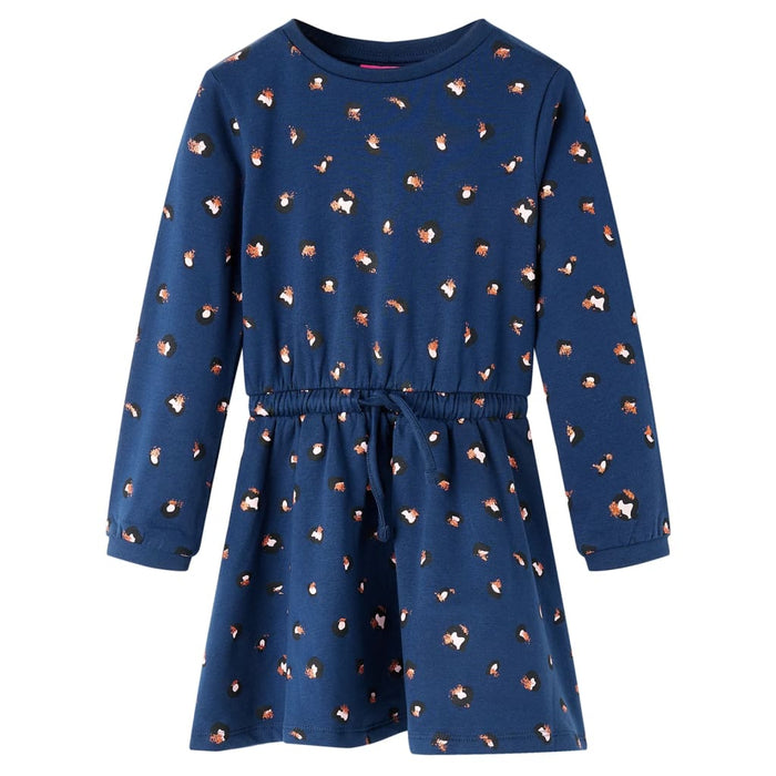 Abito da Bambina a Maniche Lunghe Blu Marino 128cod mxl 84355