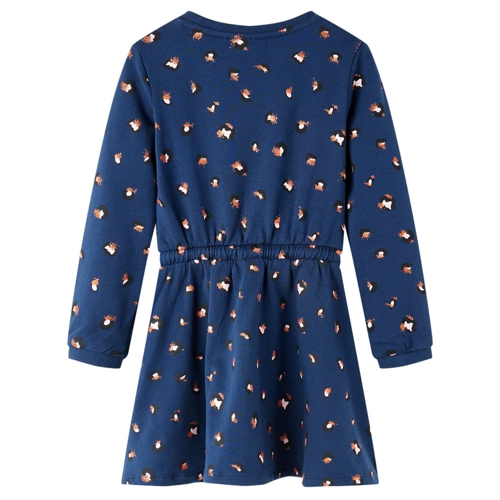 Abito da Bambina a Maniche Lunghe Blu Marino 128cod mxl 84355