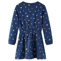 Abito da Bambina a Maniche Lunghe Blu Marino 128cod mxl 84355