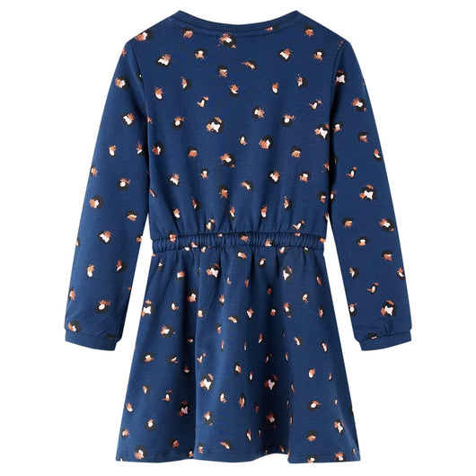 Abito da Bambina a Maniche Lunghe Blu Marino 128cod mxl 84355