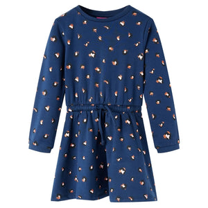 Abito da Bambina a Maniche Lunghe Blu Marino 140cod mxl 132268
