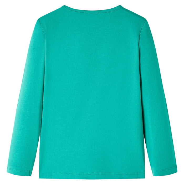 Maglietta Bambina Maniche Lunghe Verde Brillante 104 13580