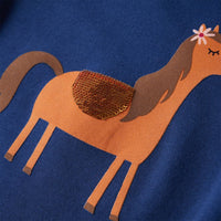 Maglietta da Bambina a Maniche Lunghe Blu Marino 92 13619