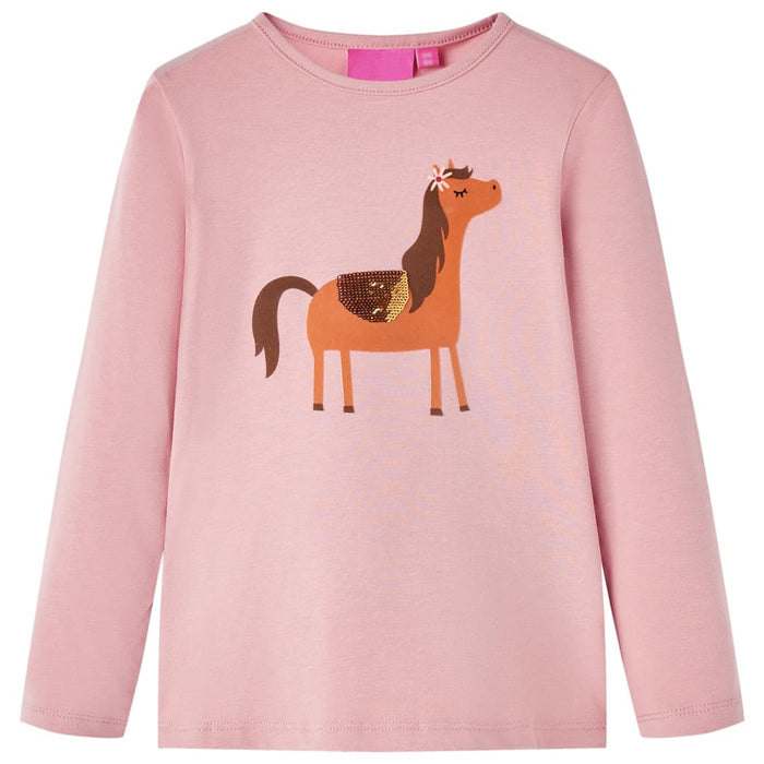 Maglietta per Bambini a Maniche Lunghe Rosa Chiaro 140cod mxl 84307
