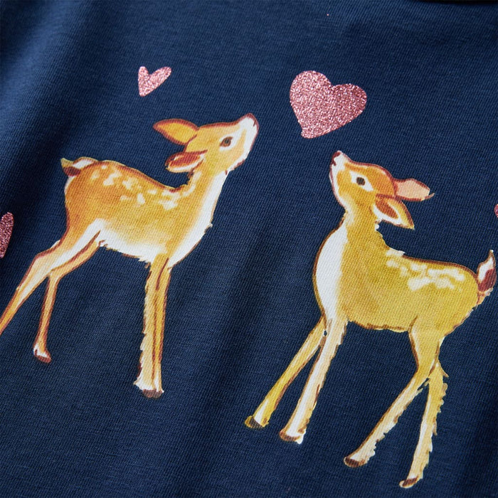 Maglietta per Bambini Maniche Lunghe Blu Marino 128 13652