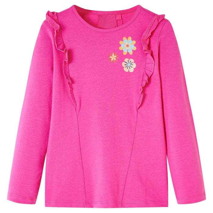 Maglietta da Bambina a Maniche Lunghe Rosa Scuro 116cod mxl 93325