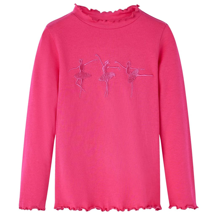 Maglietta da Bambina a Maniche Lunghe Fucsia 140cod mxl 84118