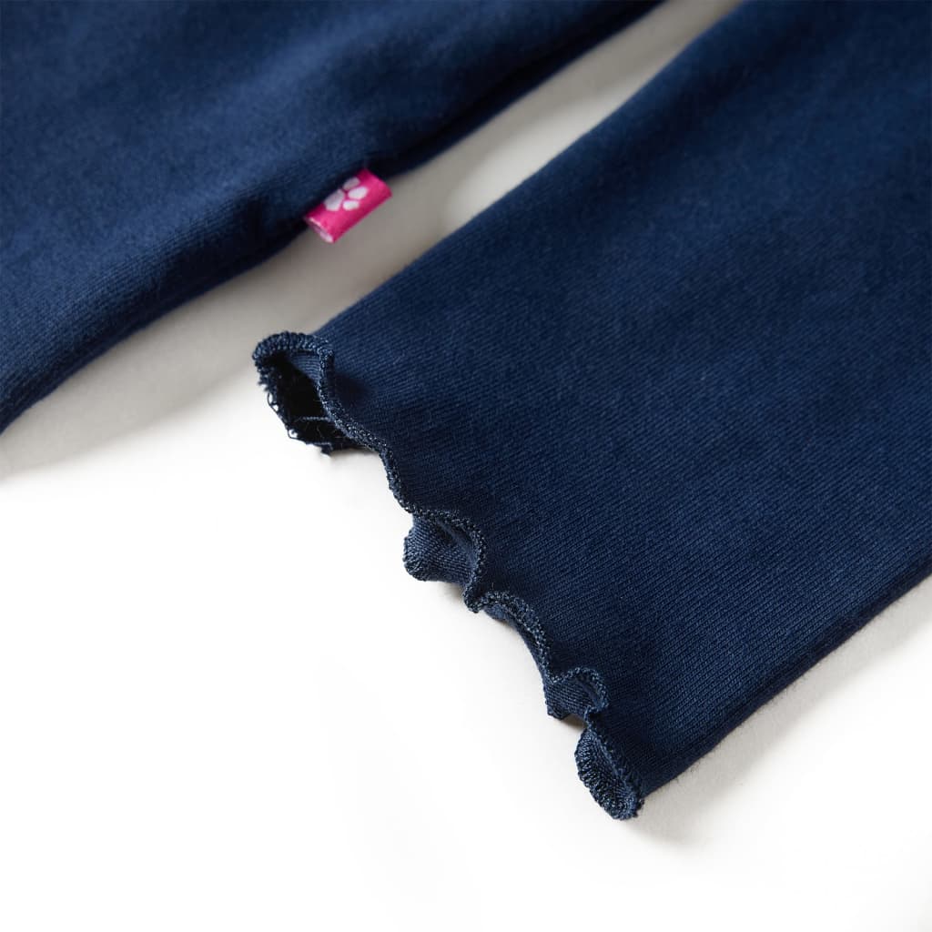 Maglietta Bambina Maniche Lunghe Blu Marino 128 13712