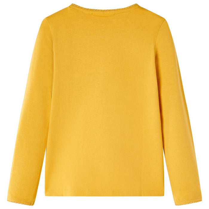 Maglietta per Bambini Maniche Lunghe Ocra Scuro 128cod mxl 84477