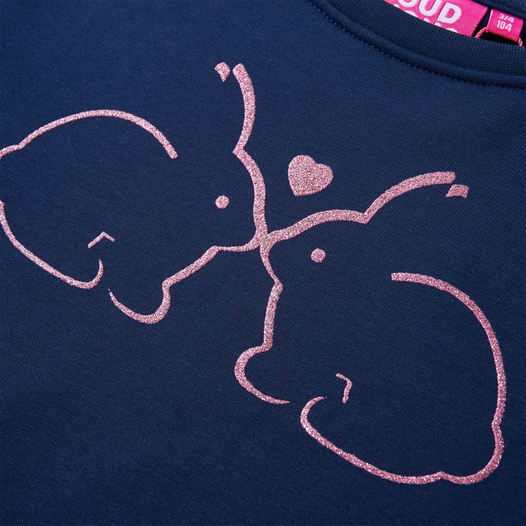 Abito in Felpa da Bambina Blu Marino 104 13780