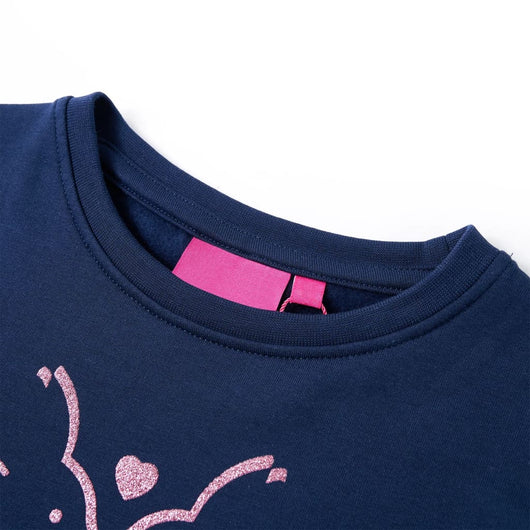 Abito in Felpa da Bambina Blu Marino 116 13781