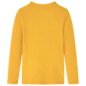 Maglietta da Bambina a Maniche Lunghe a Costine Ocra Scuro 92cod mxl 132073