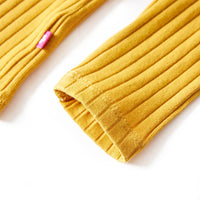 Maglietta da Bambina a Maniche Lunghe a Costine Ocra Scuro 92 13834