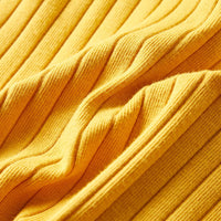 Maglietta da Bambina a Maniche Lunghe a Costine Ocra Scuro 92 13834